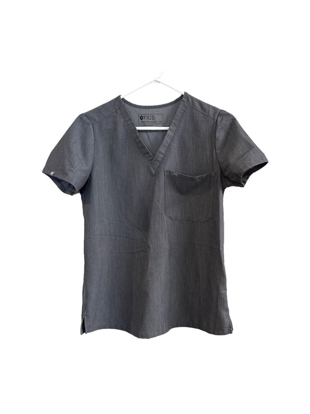Women's Figs Technical Collection Scrub Top Gray. Size XS
